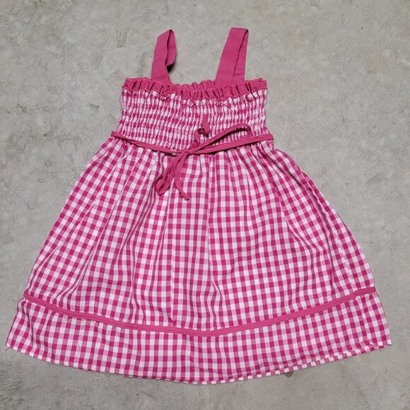 🛒 3/$20 Kids Pinky Gingham flower dress size 3T - Picture 2 of 4